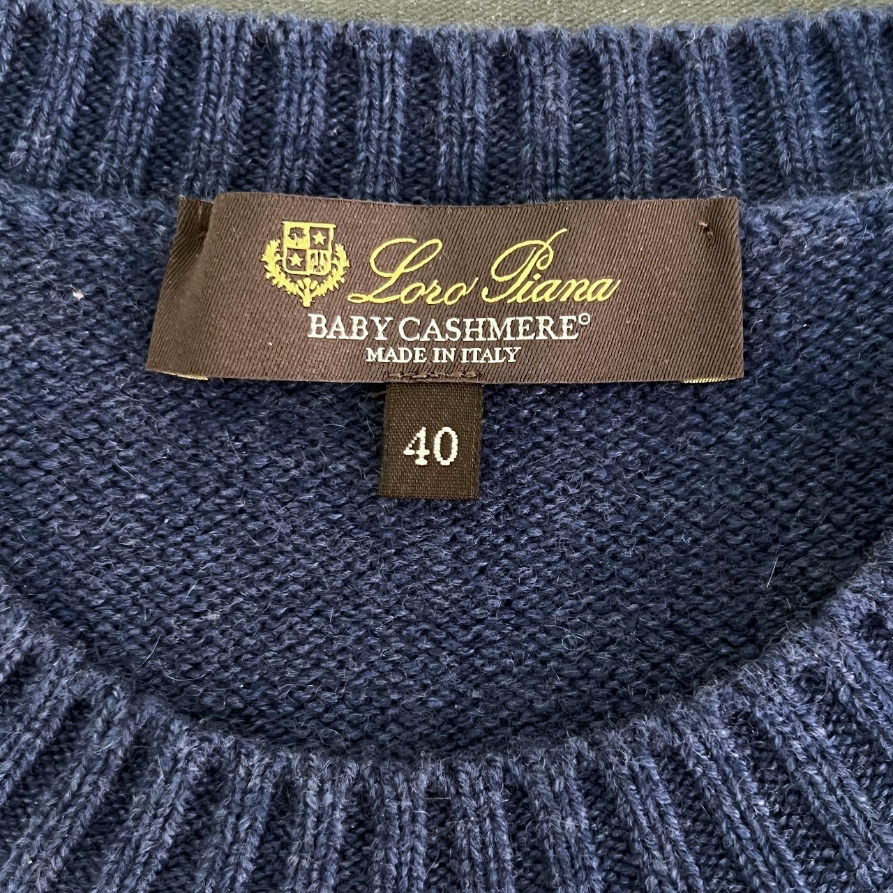 Loro Piana Blue Crew Neck Sweater