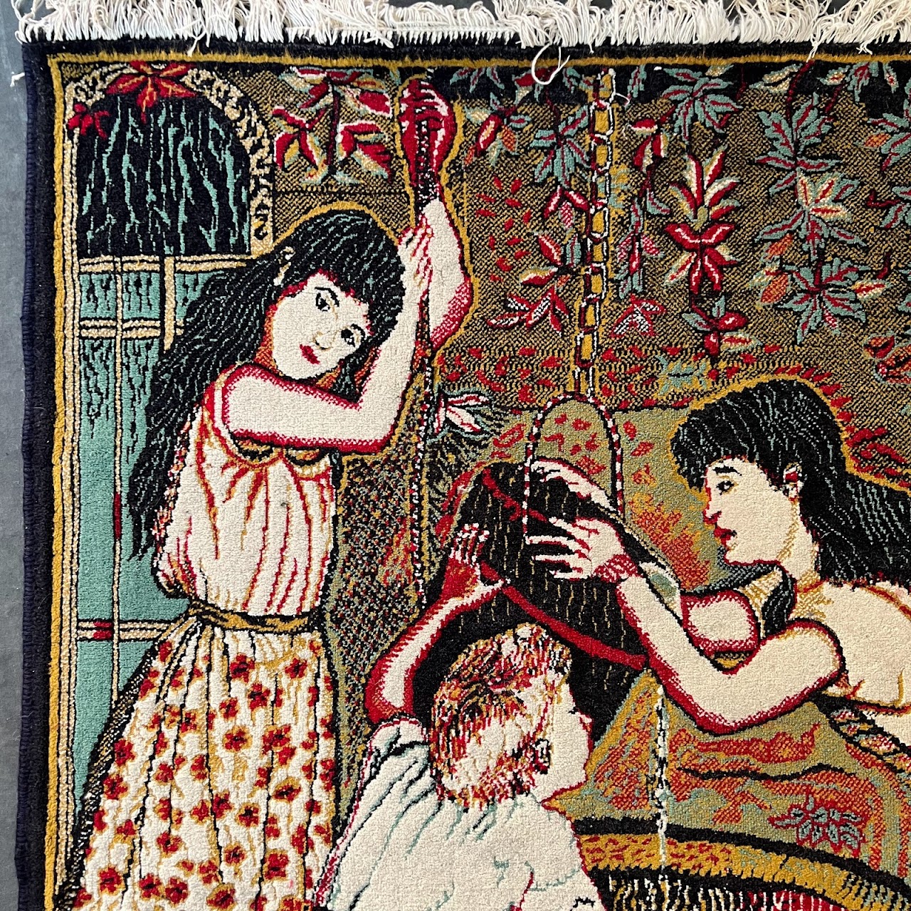 Wool Tapestry Scene Area Rug