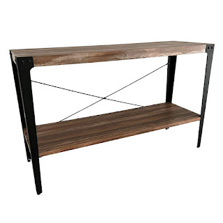 Contemporary Industrial Style Two-Tier Console Table