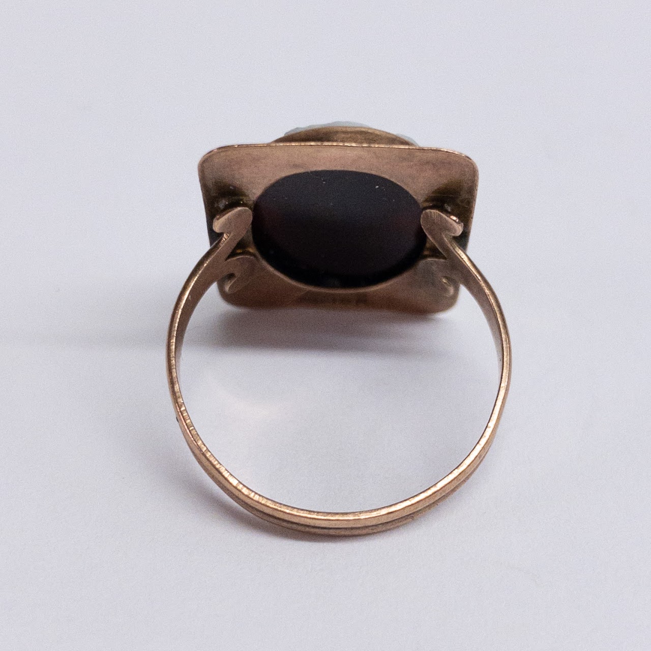 10K Gold Onyx Cameo Ring