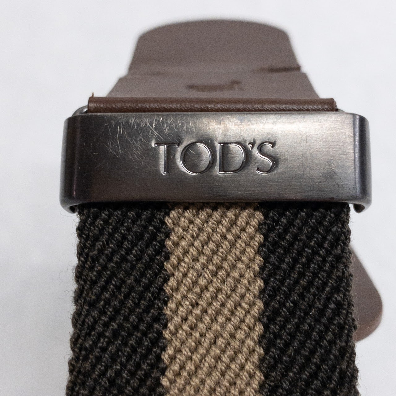 Tod's Striped Webbed Belt
