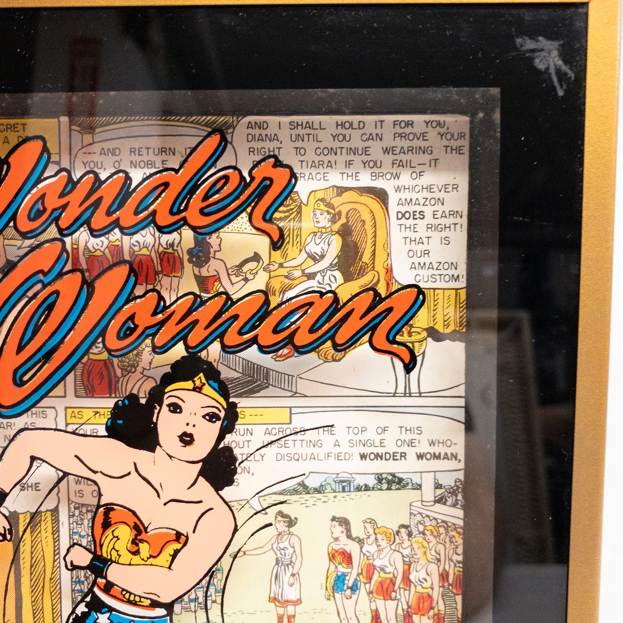 Wonder Woman Vintage Framed Comic Strip
