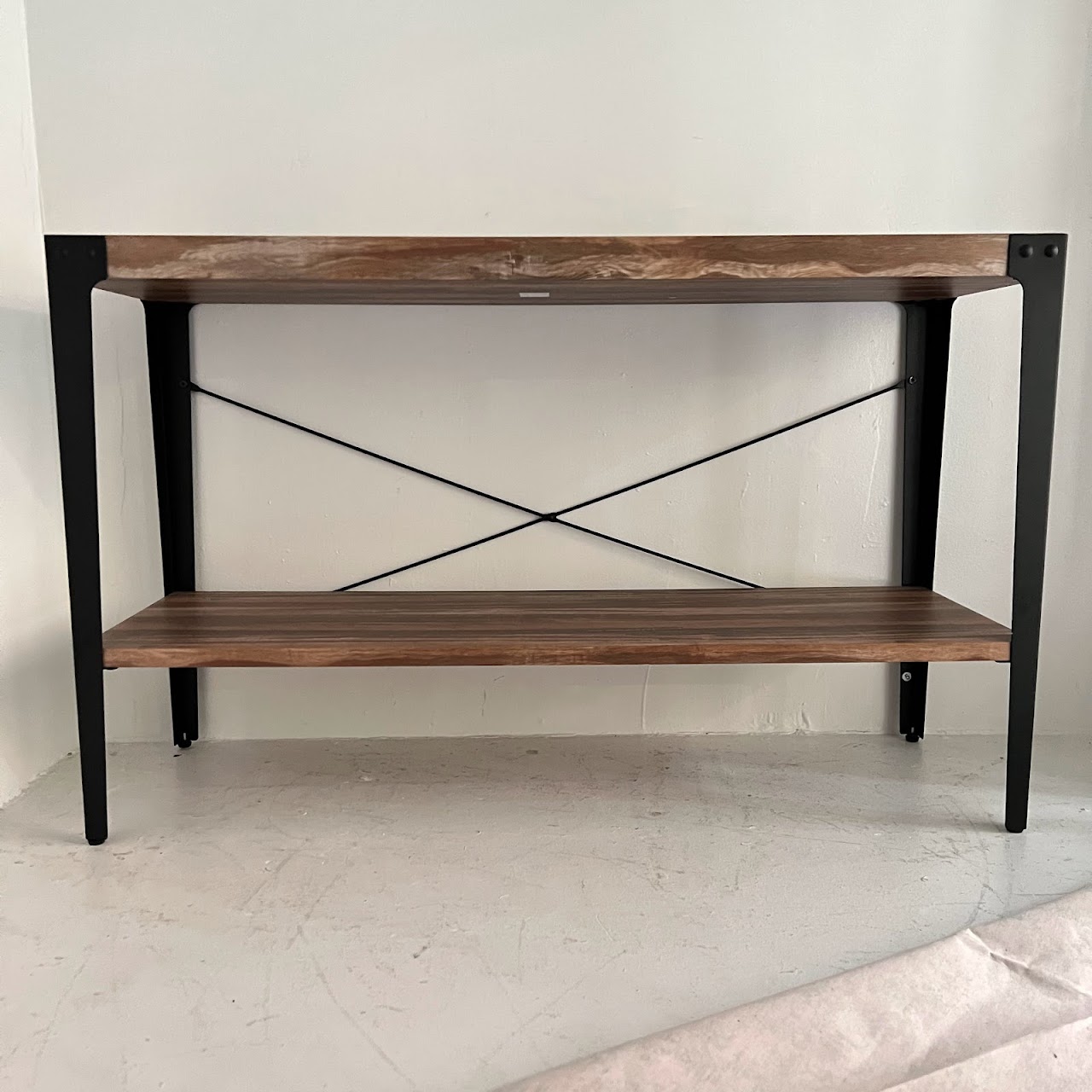 Contemporary Industrial Style Two-Tier Console Table