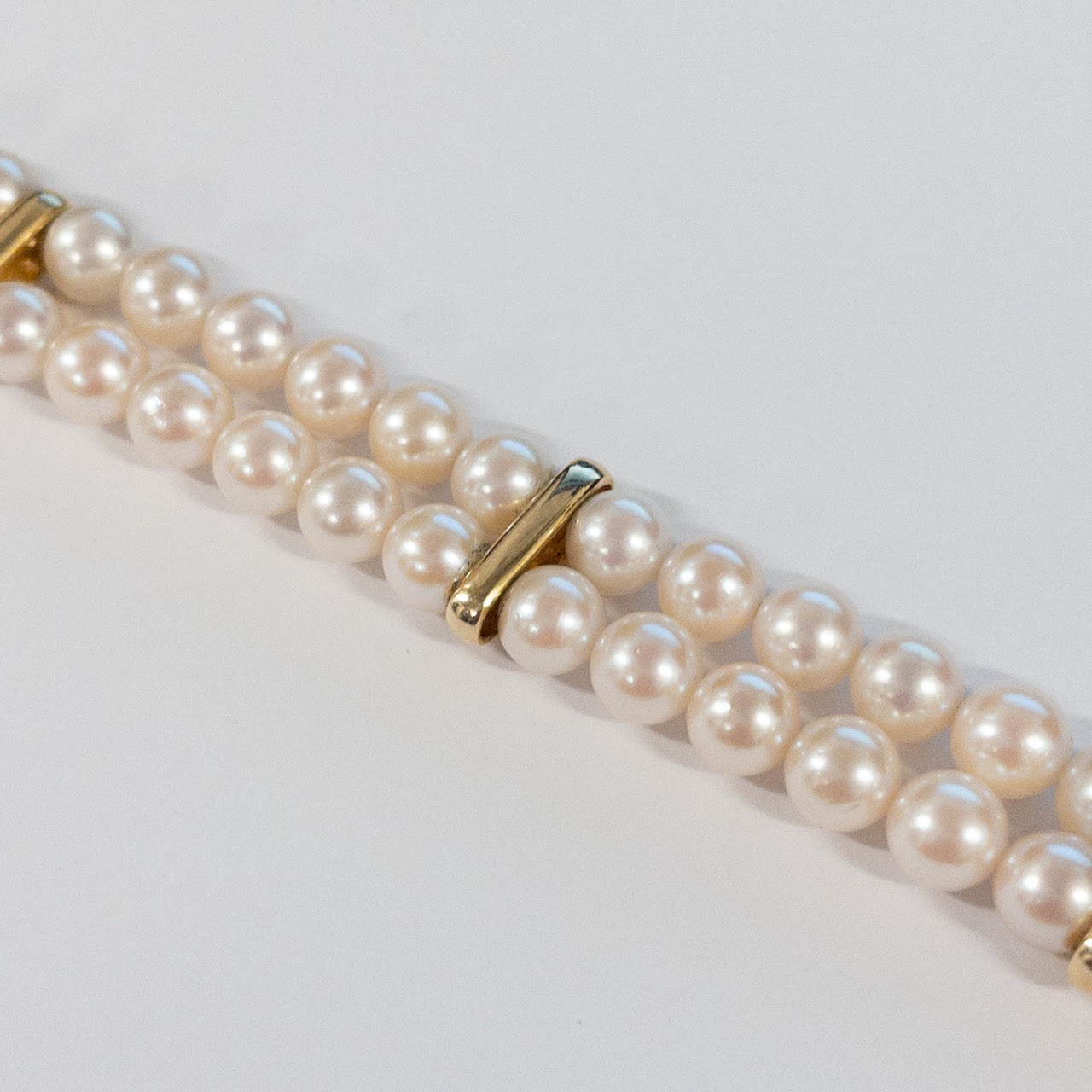 14K Gold and Pearl Double-Strand Bracelet