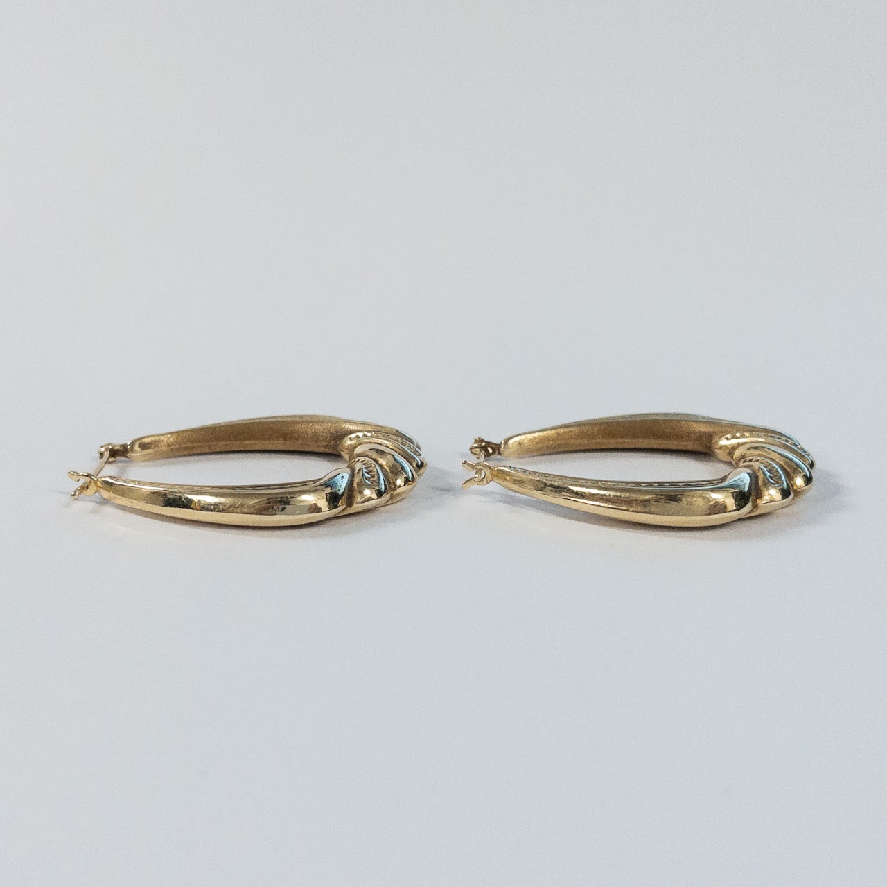 14K Gold Twisted Hoop Earrings