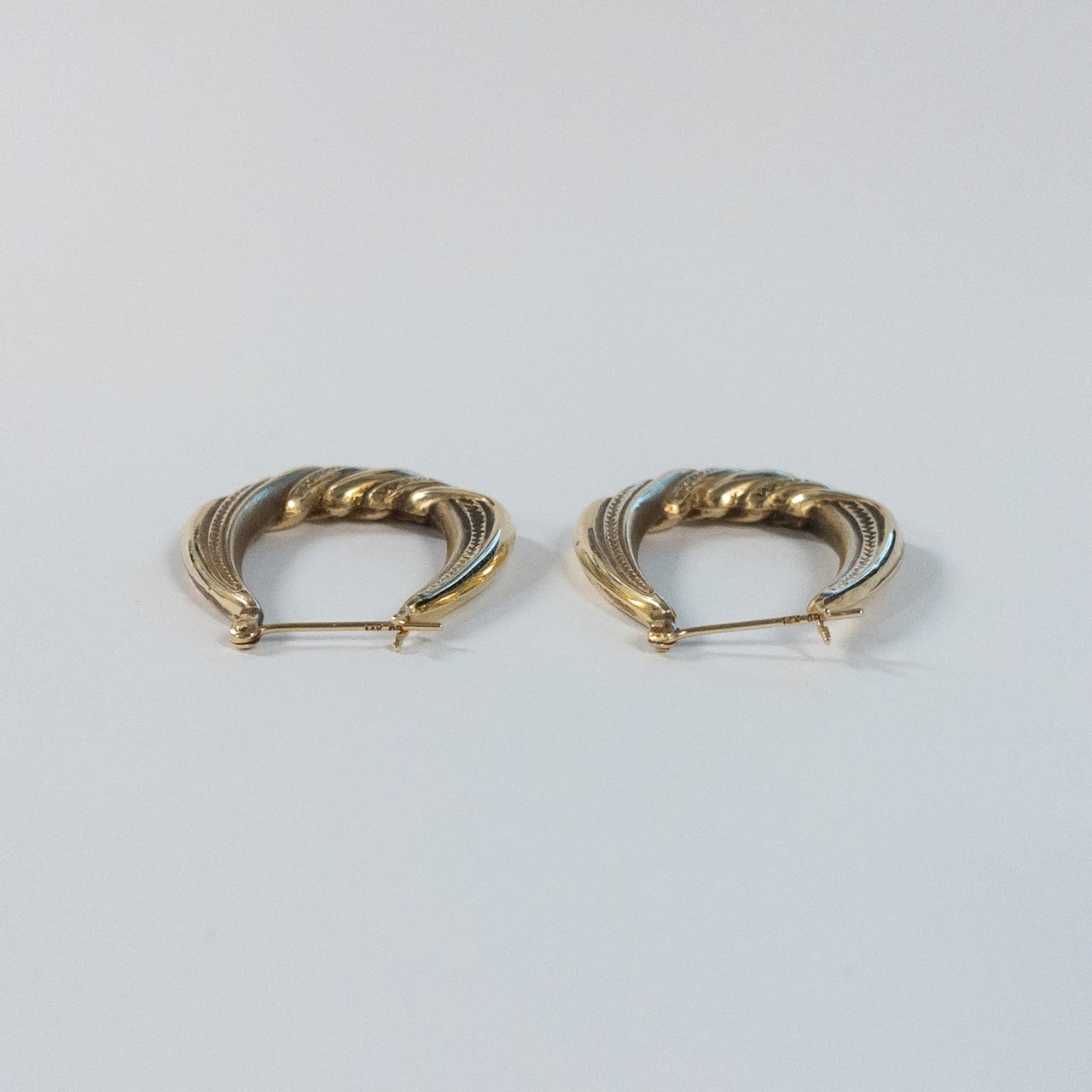 14K Gold Twisted Hoop Earrings