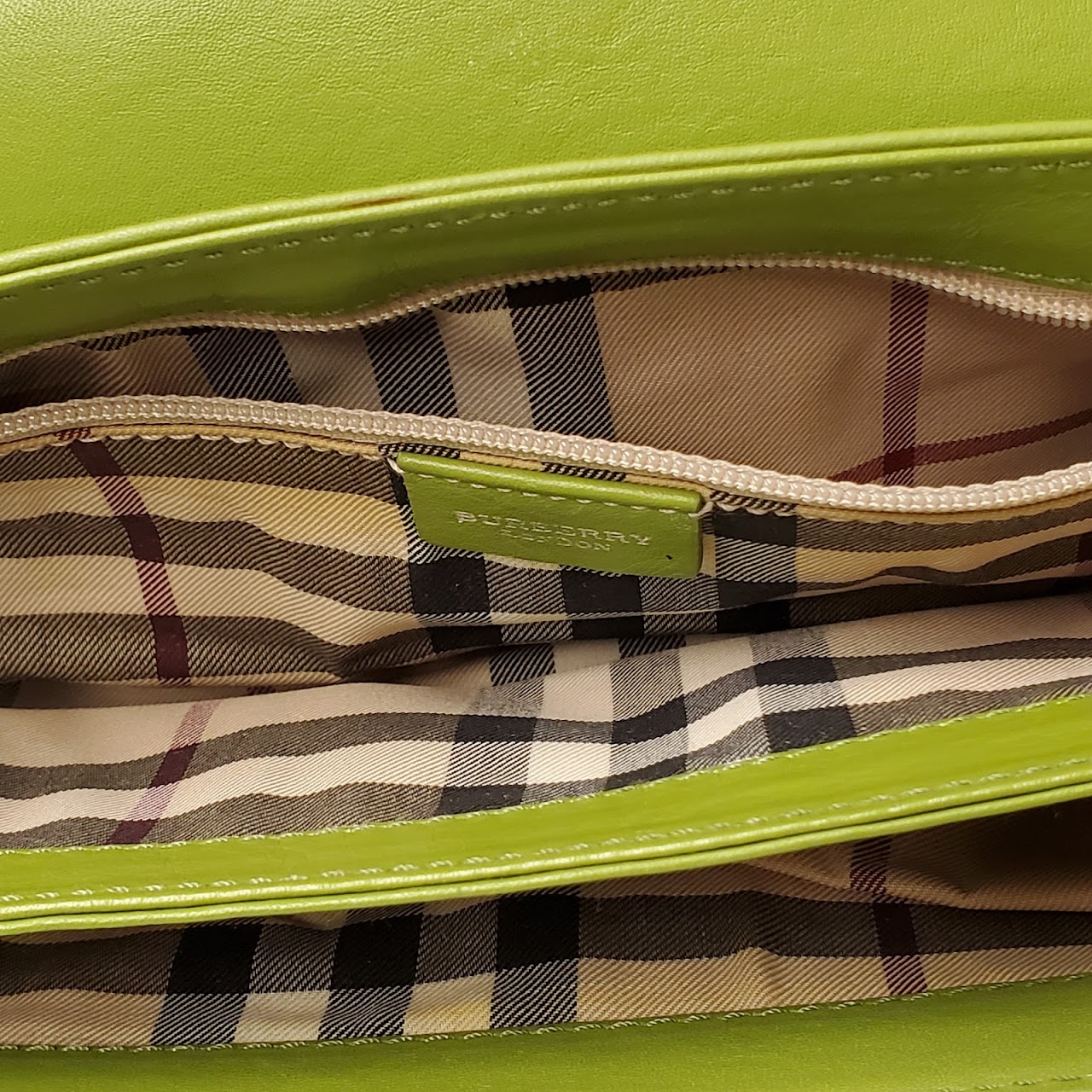 Burberry of London Green Check Vintage Bag