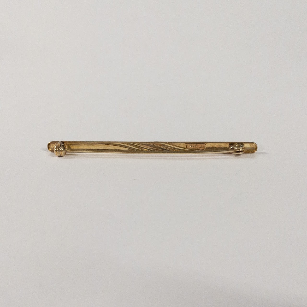 14K Gold Bar Brooch