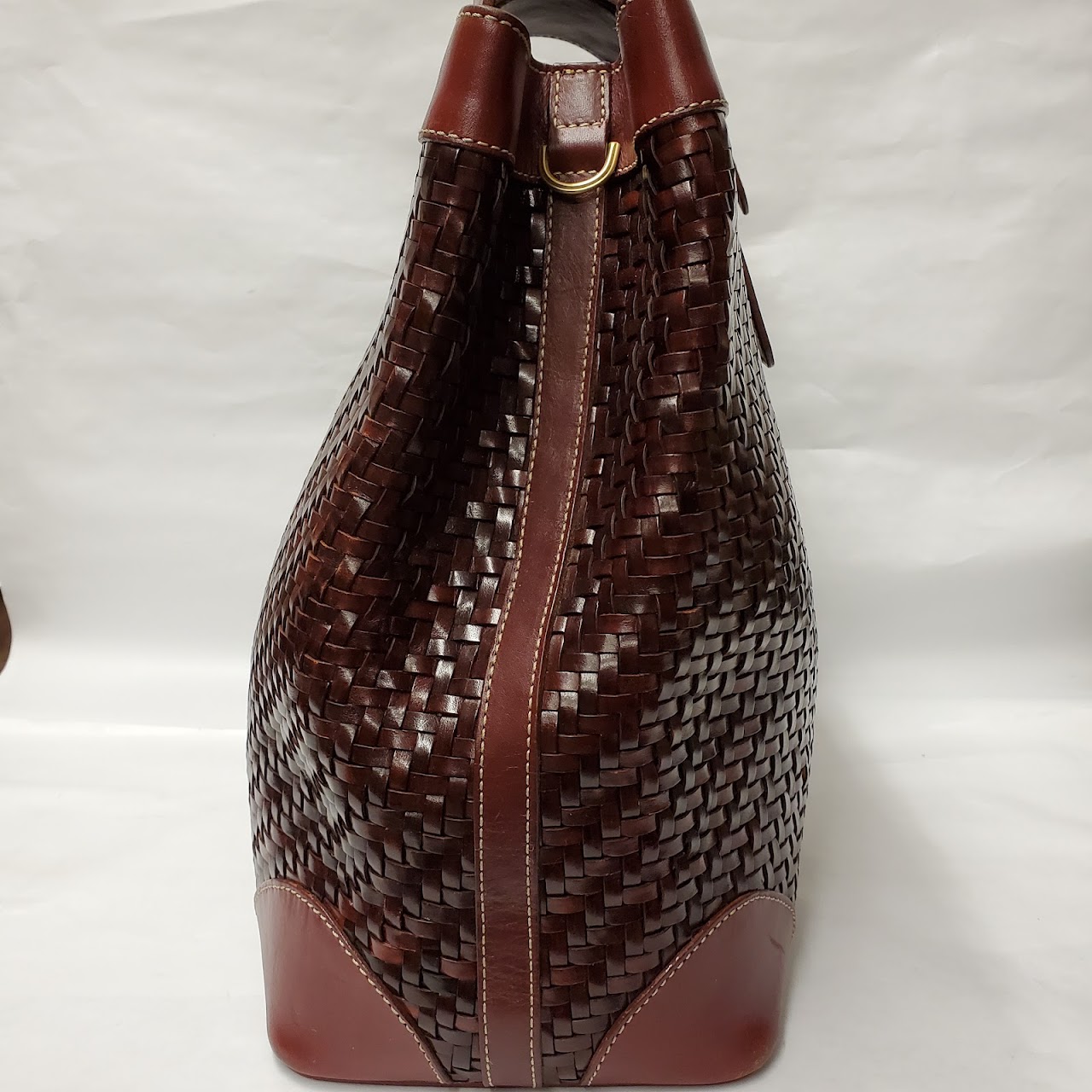 Barry Kieselstein Cord Vintage Woven Leather Handbag 8934