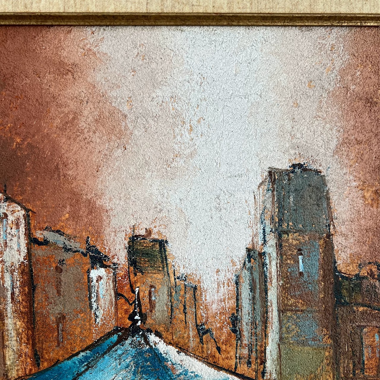 Italian Signed Street Scene Oil Painting