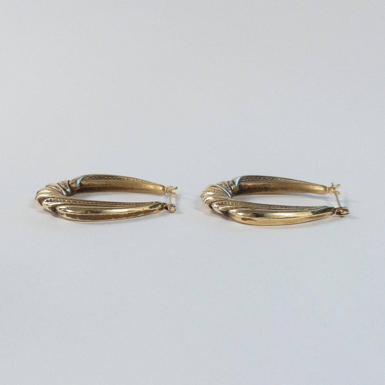 14K Gold Twisted Hoop Earrings