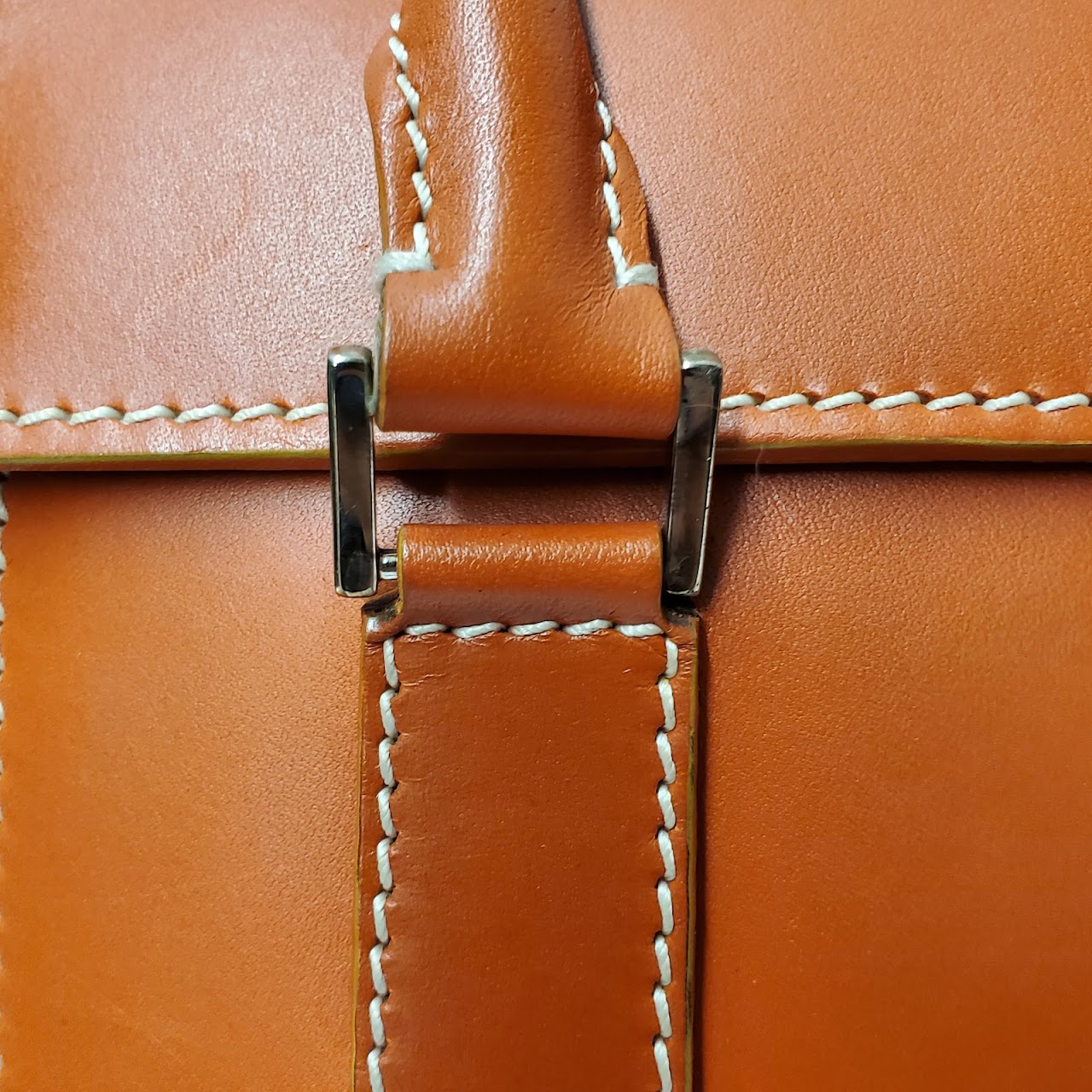 Lambertson Truex Orange Leather Handbag