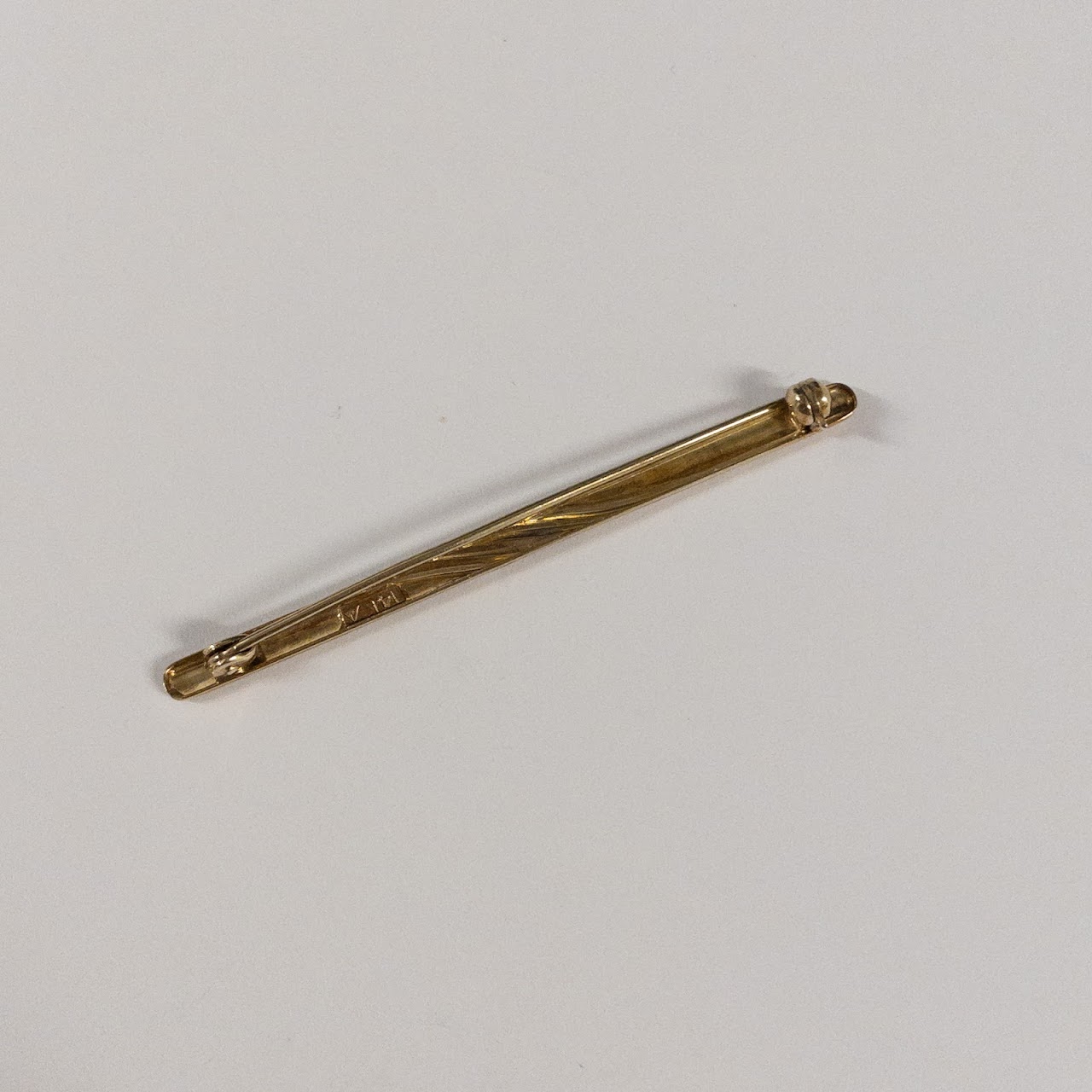 14K Gold Bar Brooch