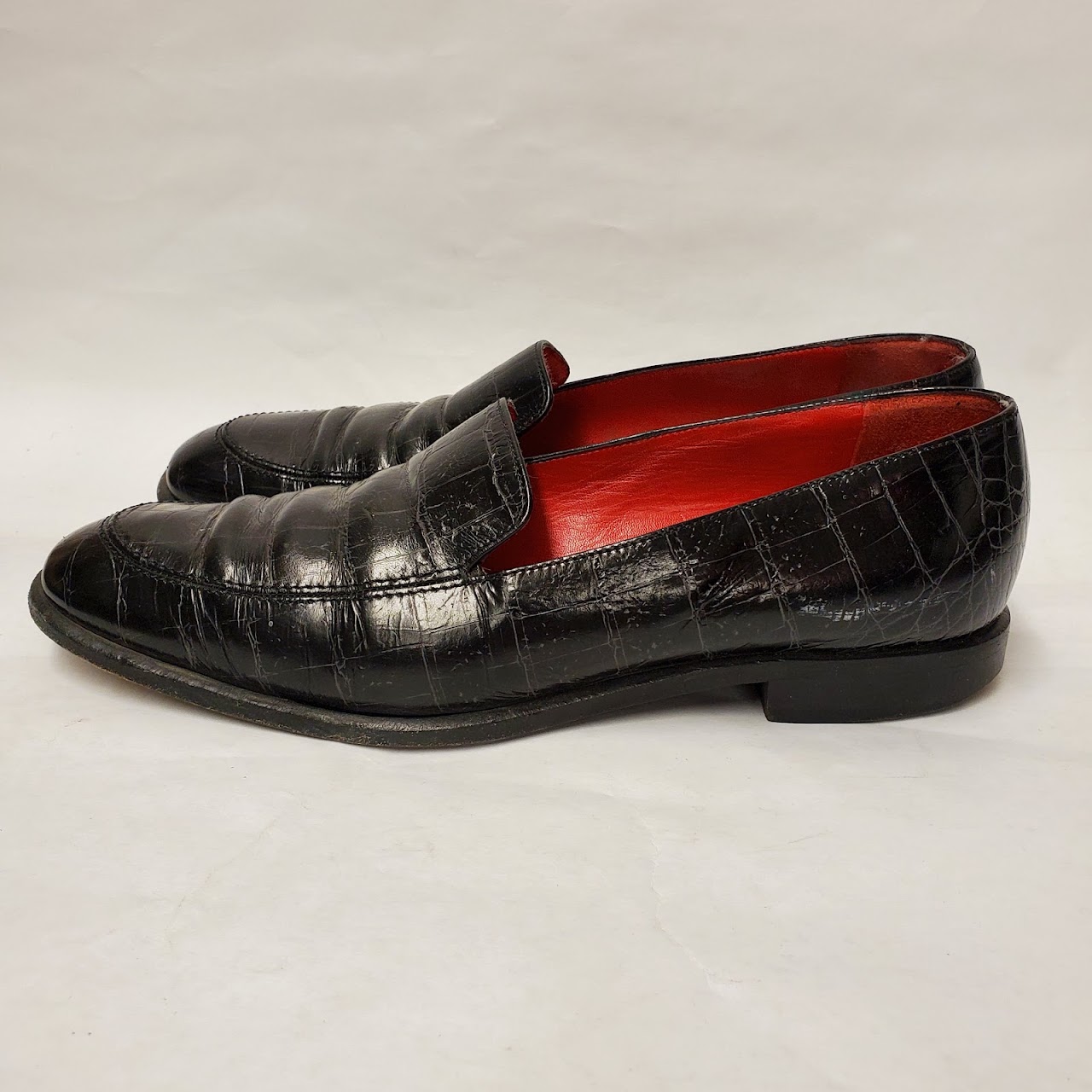 Céline Embossed Leather Loafers