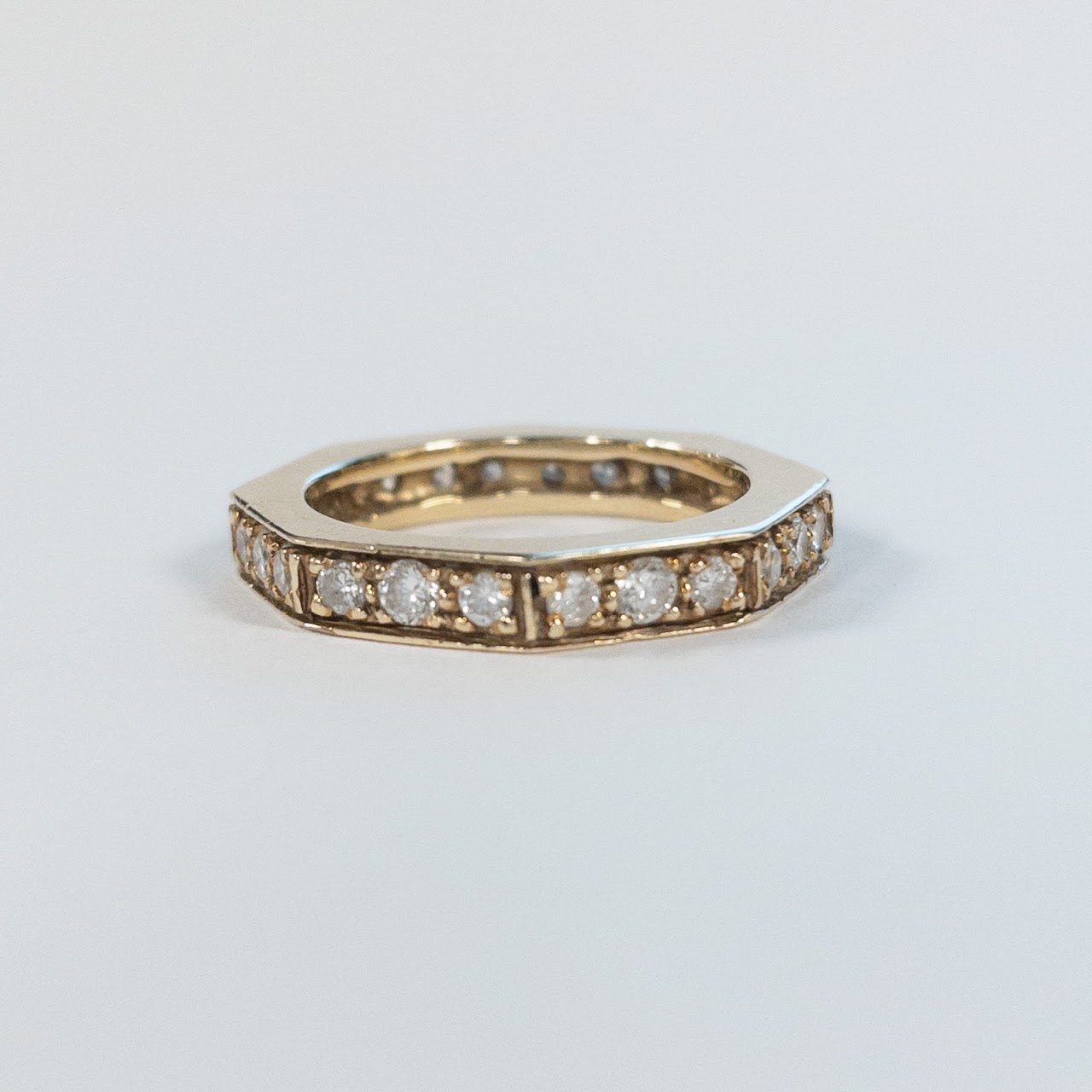 14K Gold and Diamond Octagonal Ring