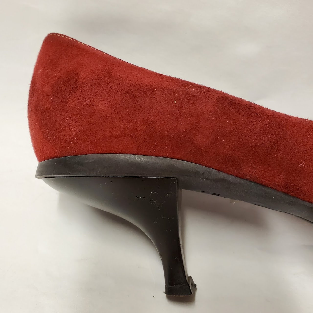 Prada Red Suede Pointed Toe Heels