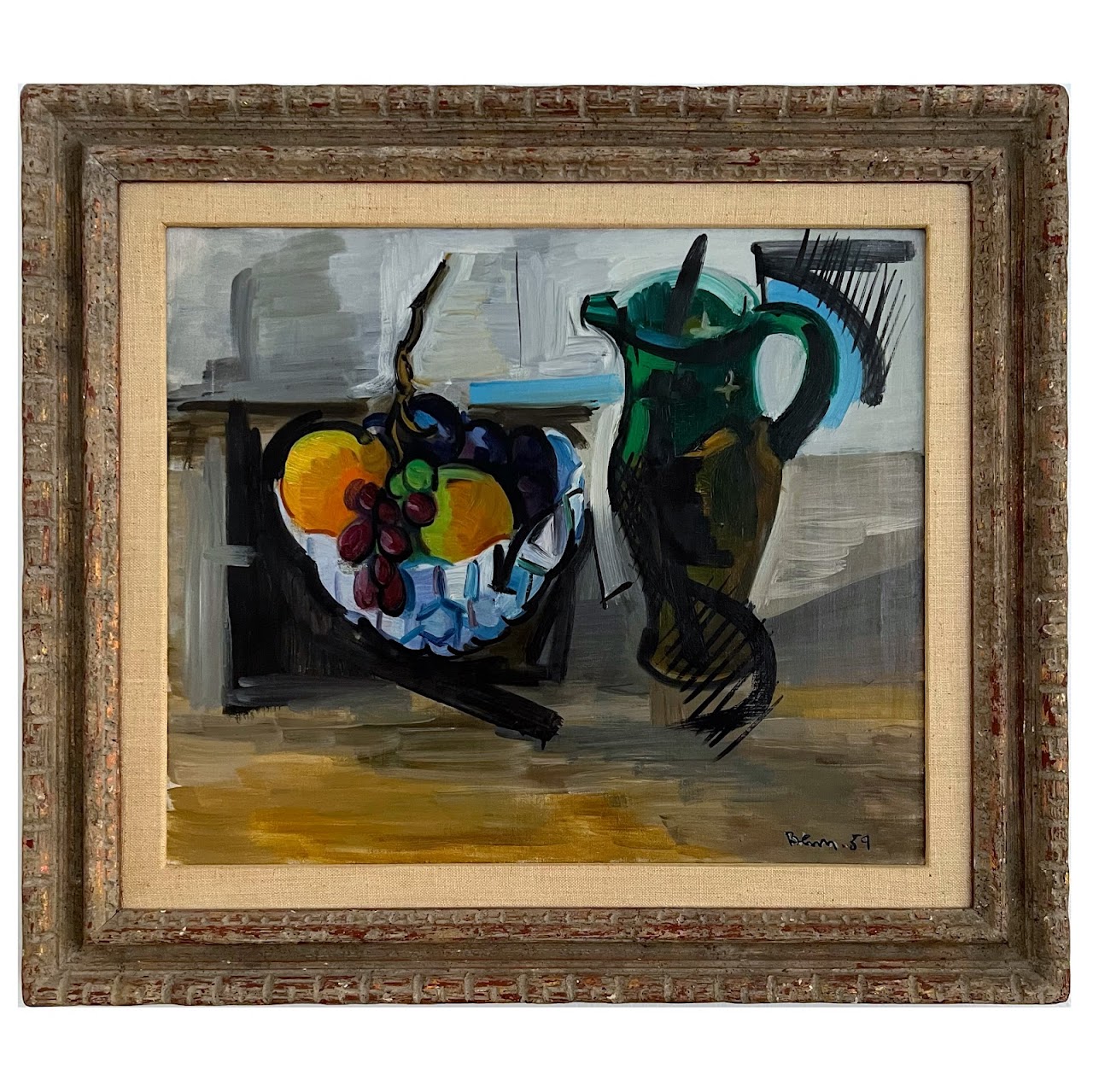 Ben Benn Signed Modernist Still Life Oil Painting