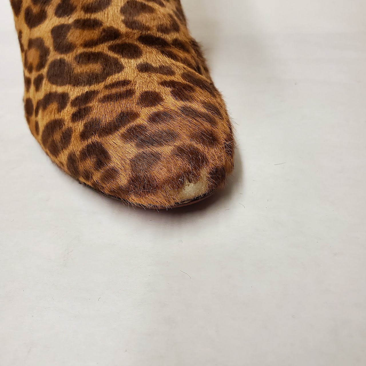 Christian Louboutin Cheetah Pony Hair Wedge Booties