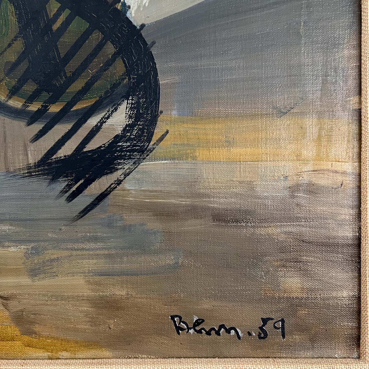 Ben Benn Signed Modernist Still Life Oil Painting