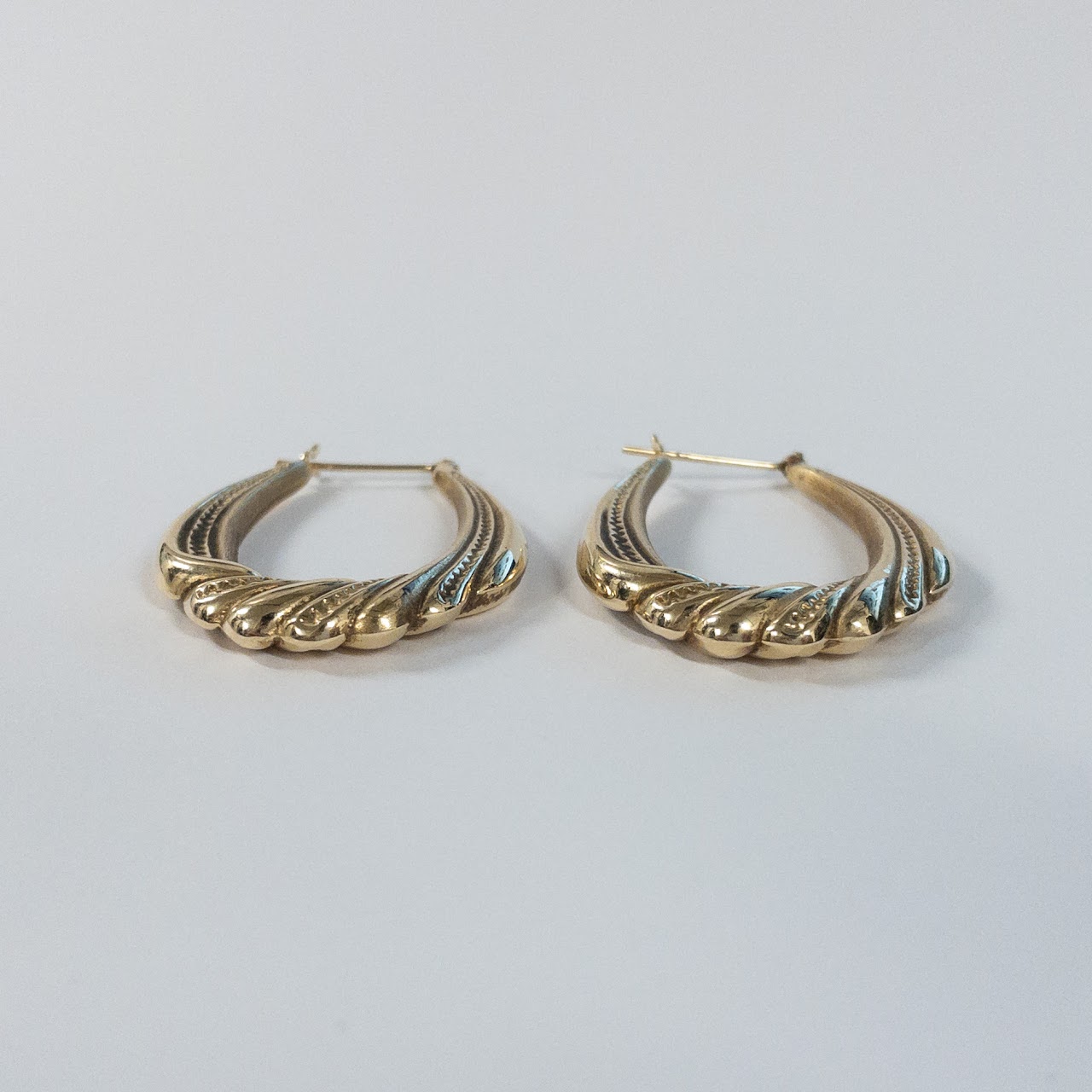 14K Gold Twisted Hoop Earrings