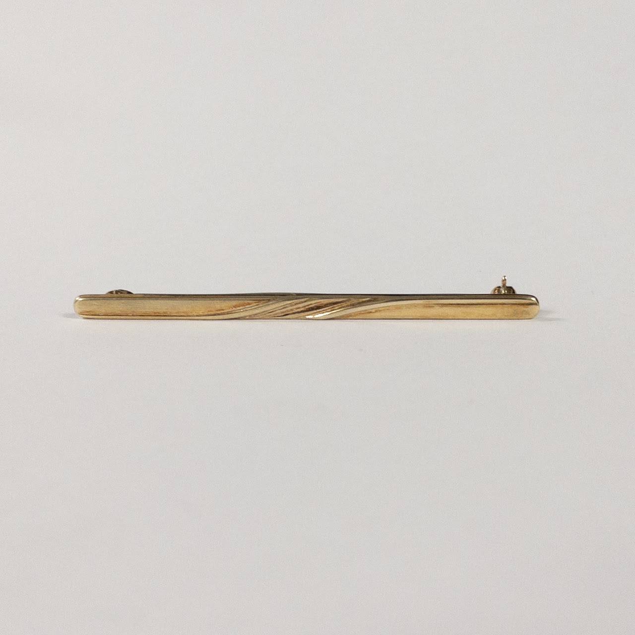 14K Gold Bar Brooch