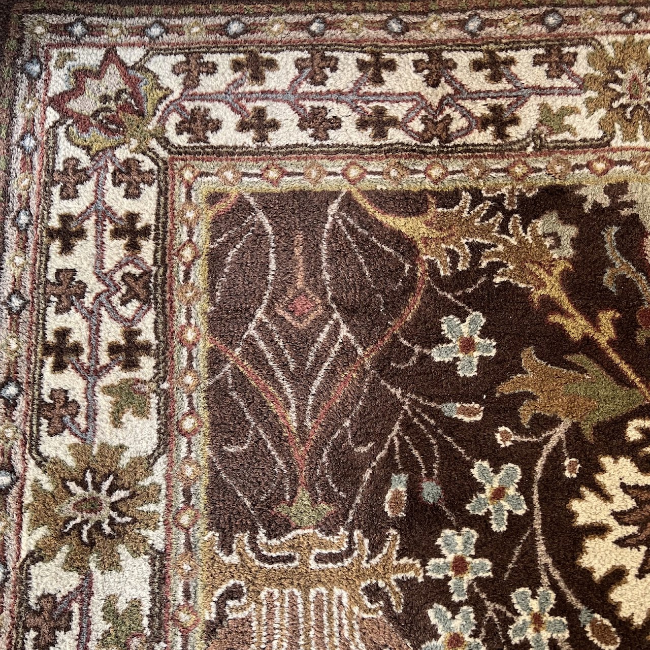 Vintage Wool Floral Area Rug