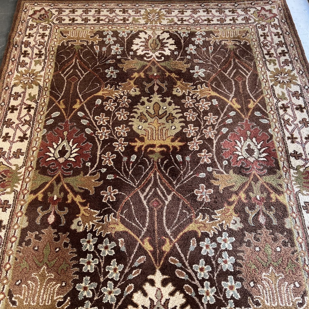 Vintage Wool Floral Area Rug