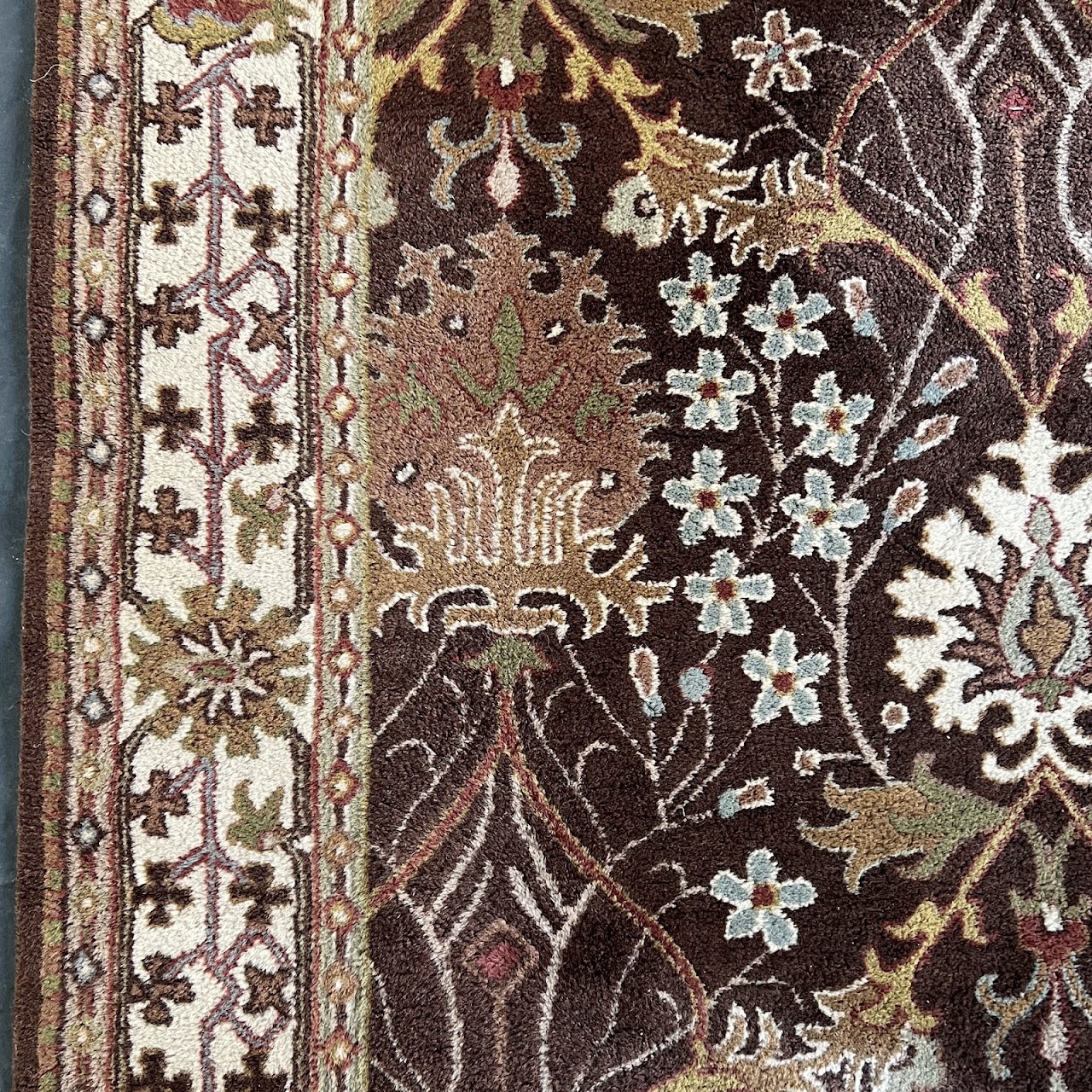 Vintage Wool Floral Area Rug