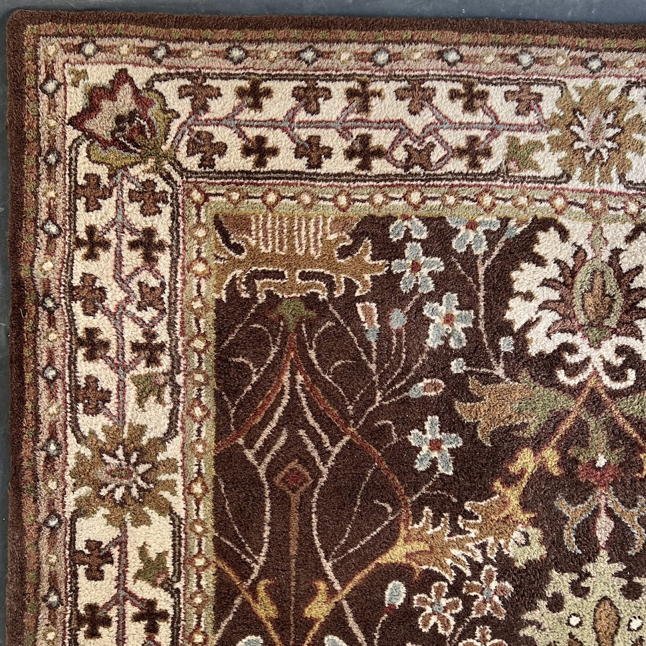 Vintage Wool Floral Area Rug