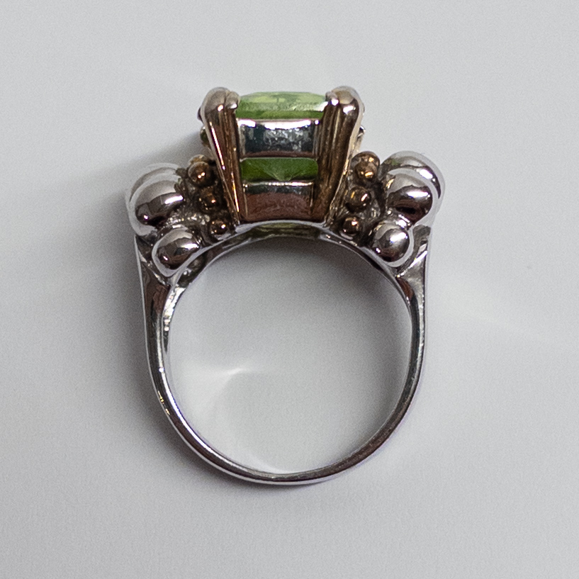 Sterling Silver, Vermeil, and Peridot Ring