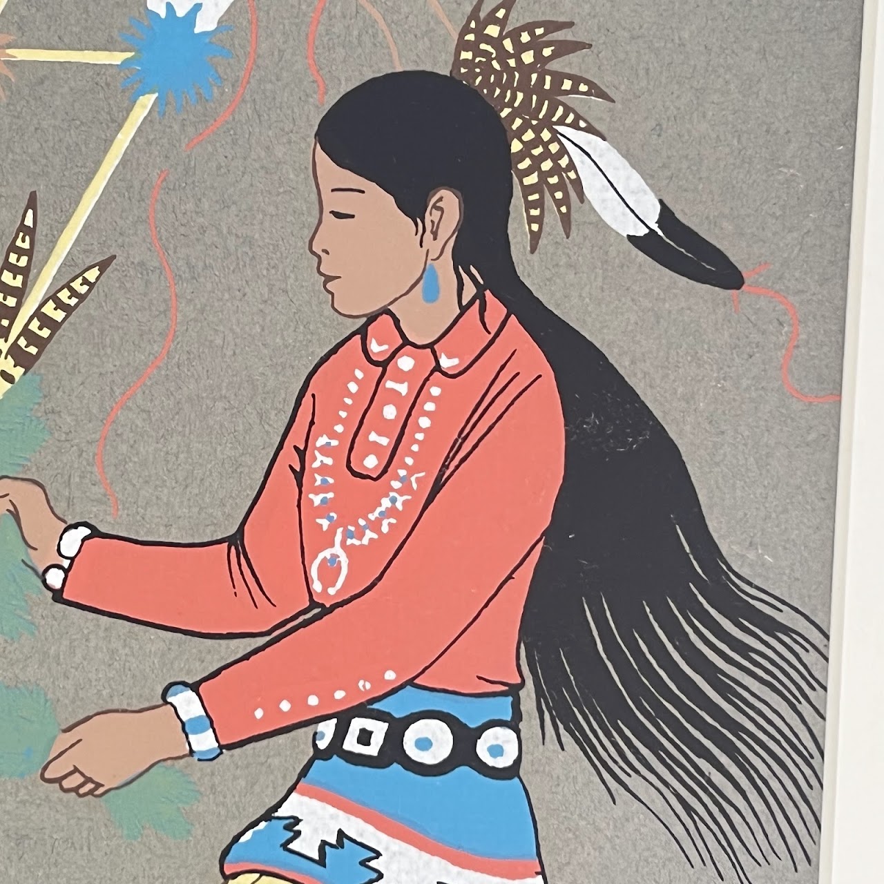 Harrison Begay 'Navajo Feather Dancer' Serigraph