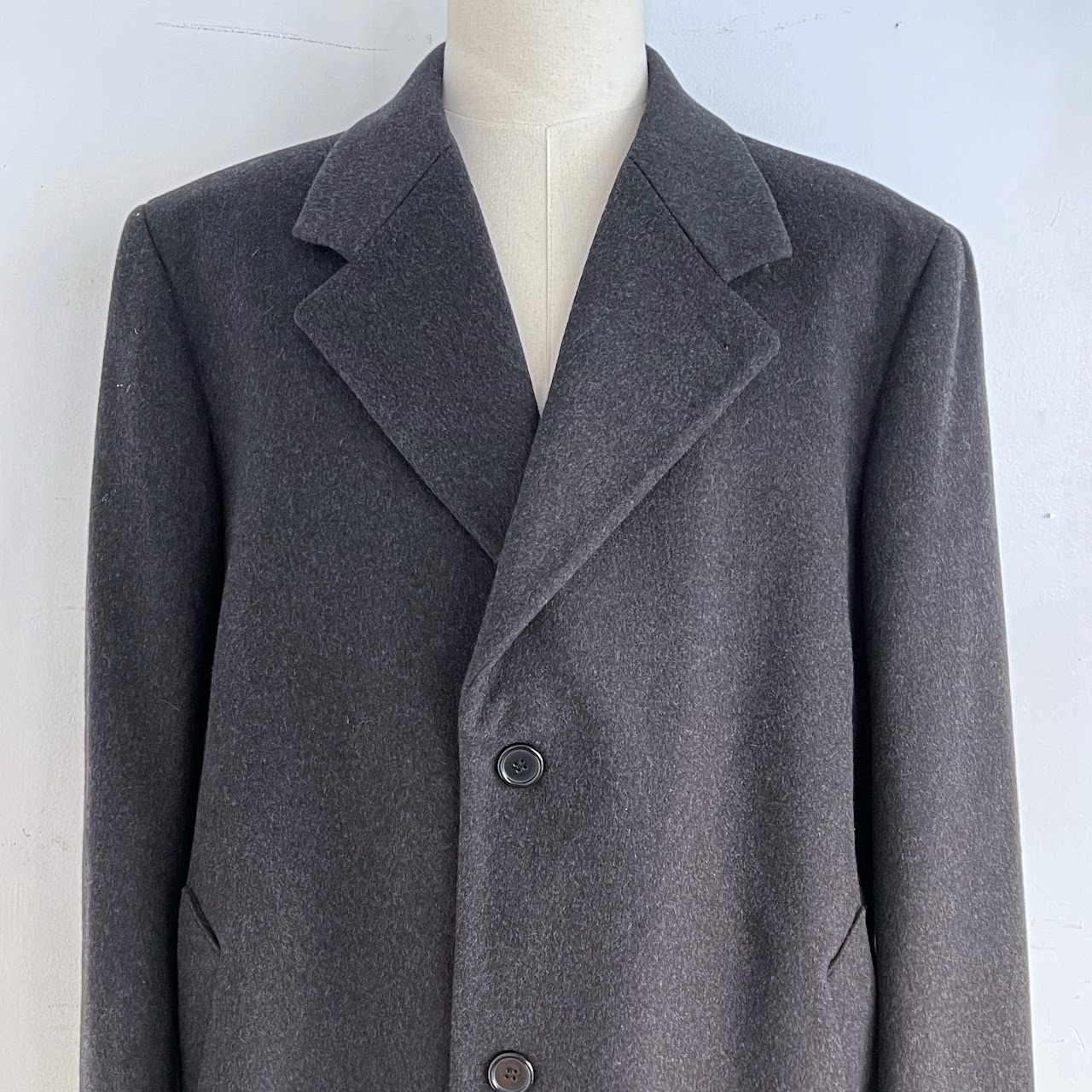 Burberry London Carcoal Lambswool Coat