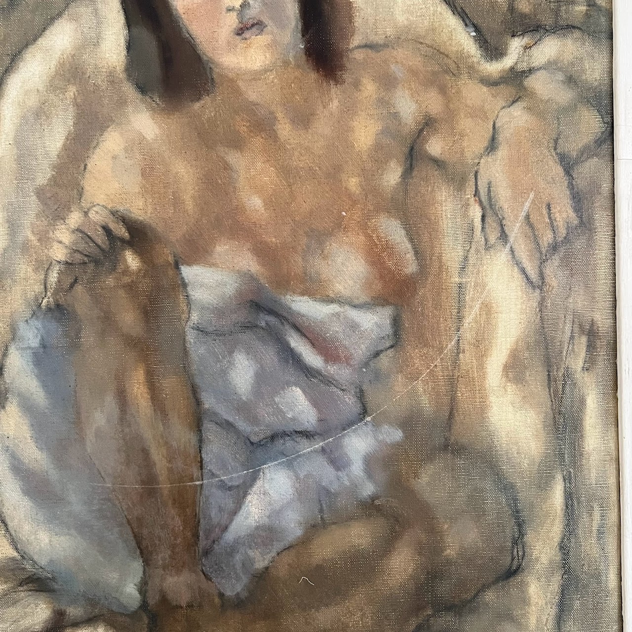 Jules Pascin 'Femme Assise' Signed Oil Painting