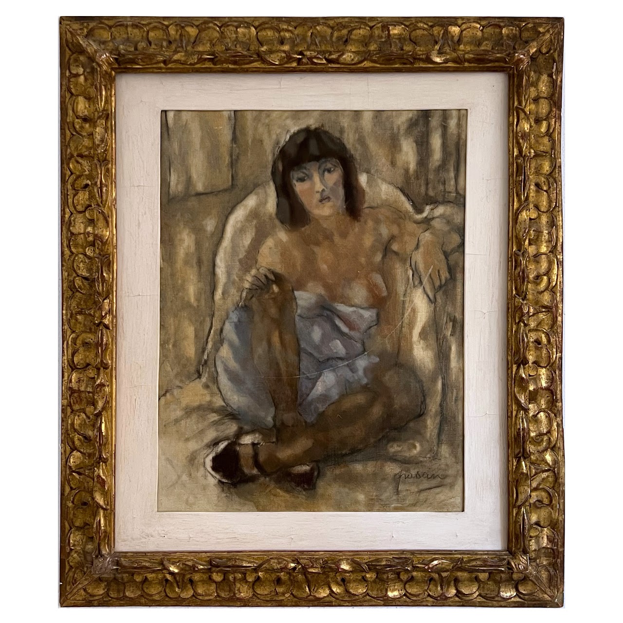 Jules Pascin 'Femme Assise' Signed Oil Painting