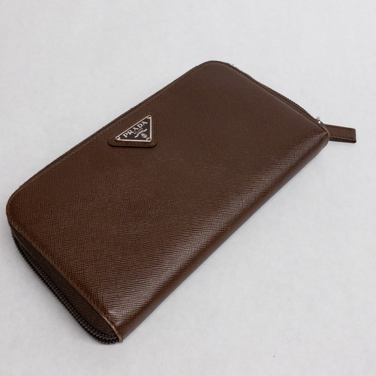 Prada Saffiano Leather Zip-Around  Wallet