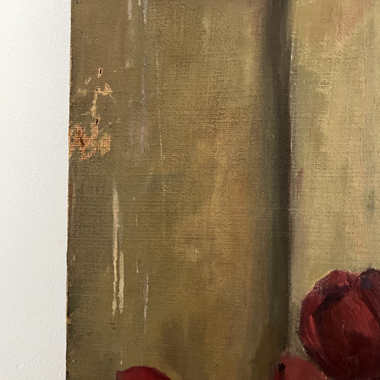 Figure with Poppies Signed Oil Painting