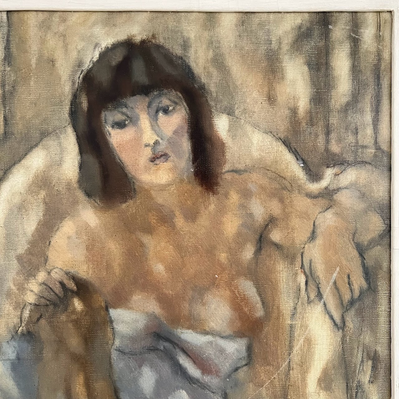 Jules Pascin 'Femme Assise' Signed Oil Painting