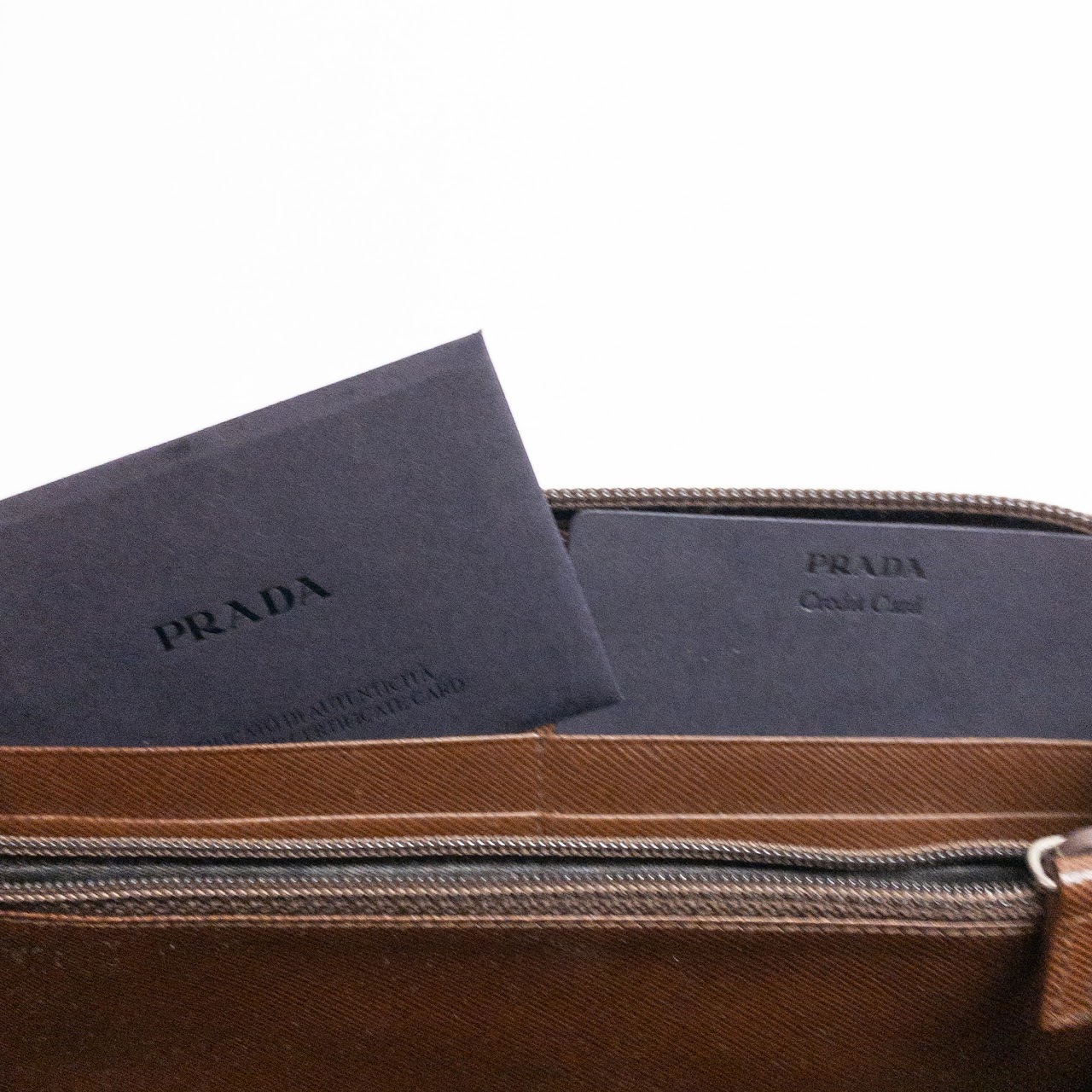 Prada Saffiano Leather Zip-Around  Wallet