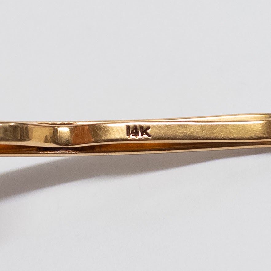 14K Gold Collar Bar