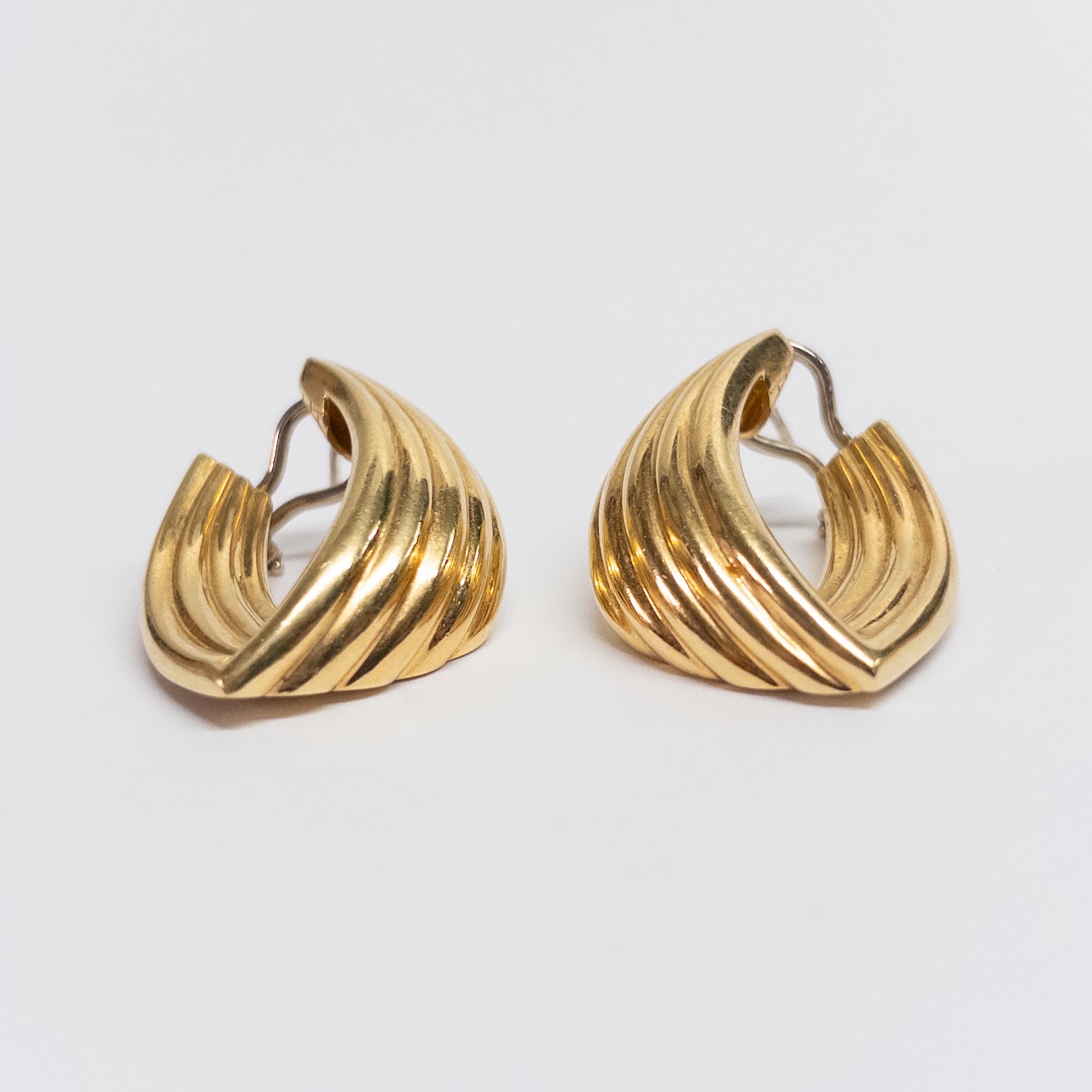 18K Gold Modernist Earrings