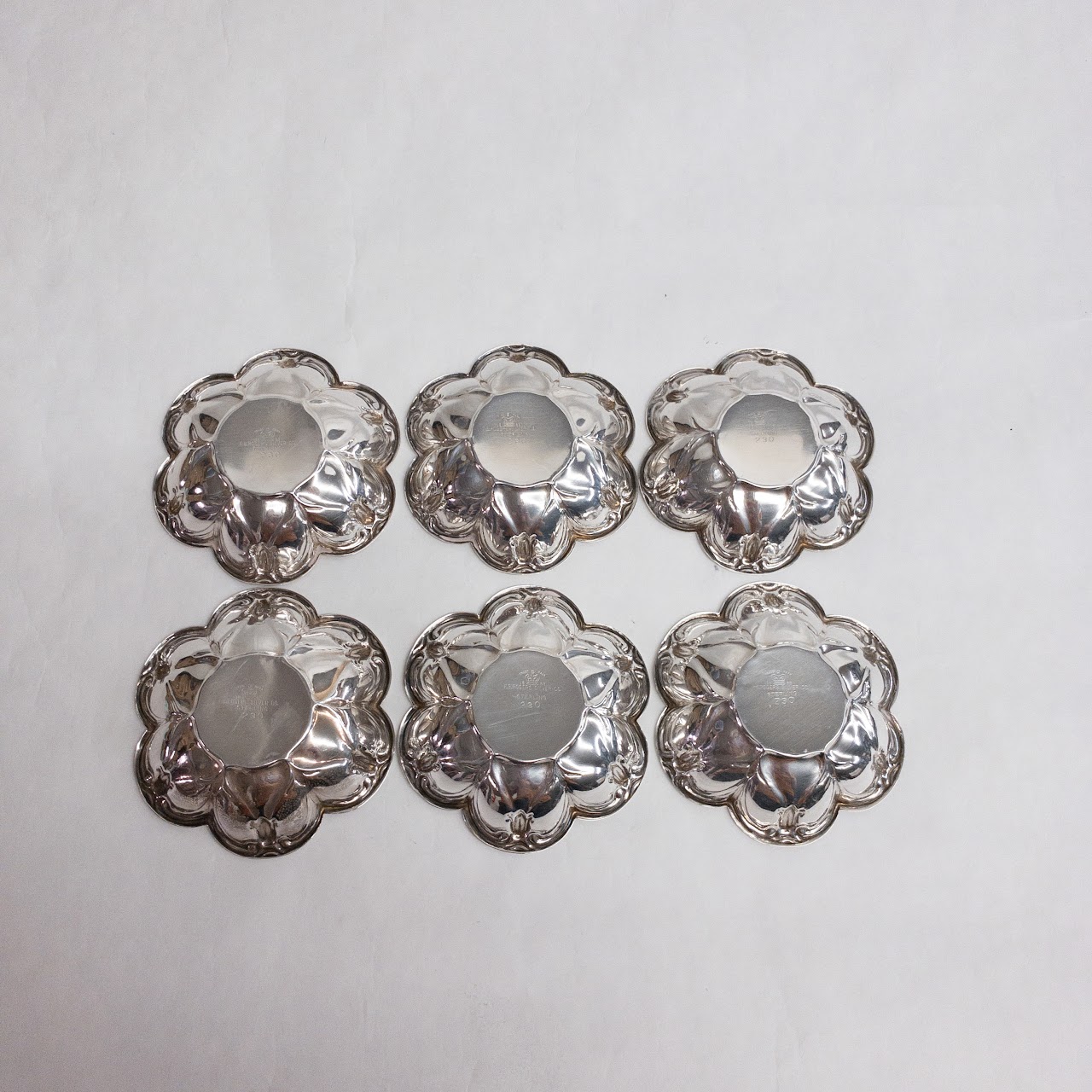 Sterling Silver Flower Butter Pats Set