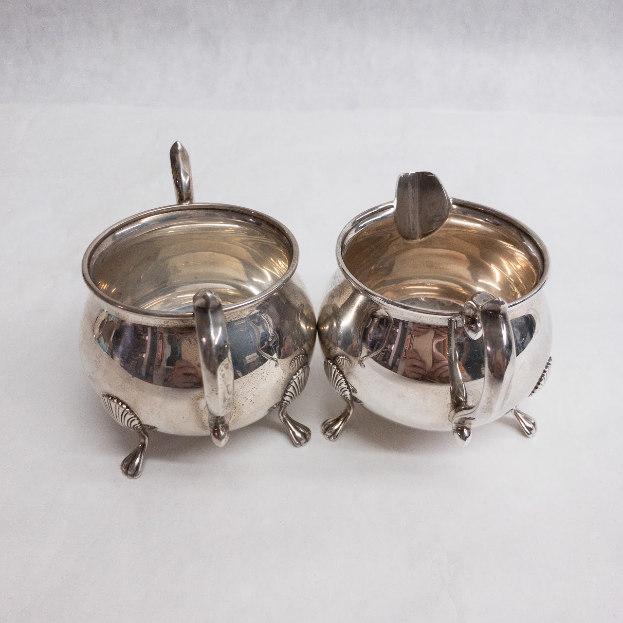 Sterling Silver Footed Sugar & Creamer Set