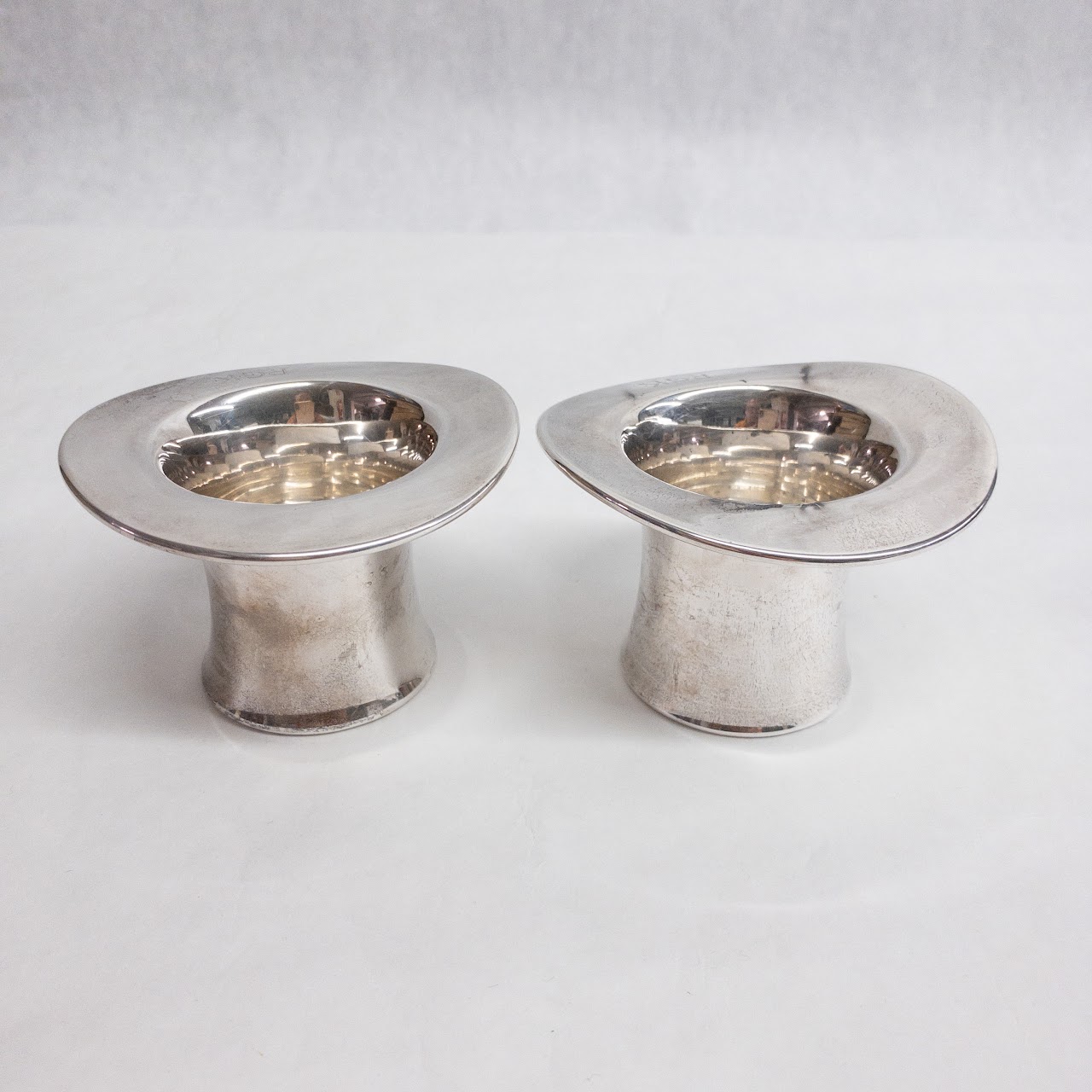 Sterling Silver Top Hat Pair