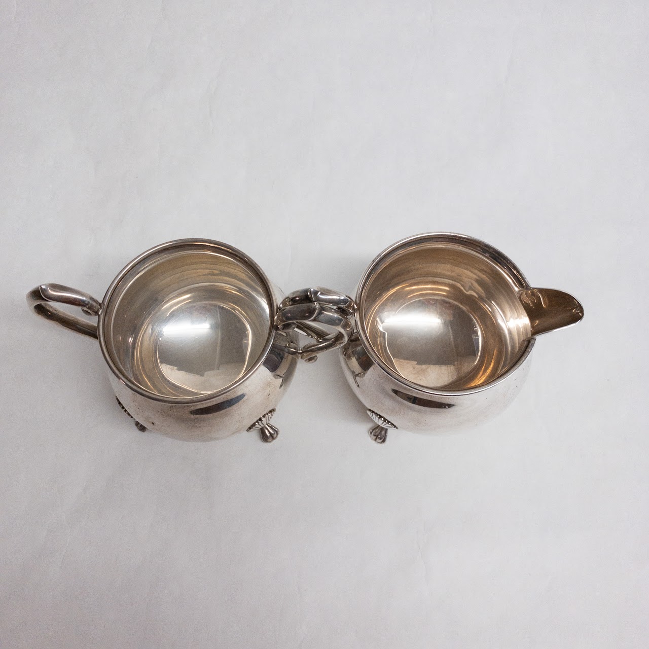 Sterling Silver Footed Sugar & Creamer Set