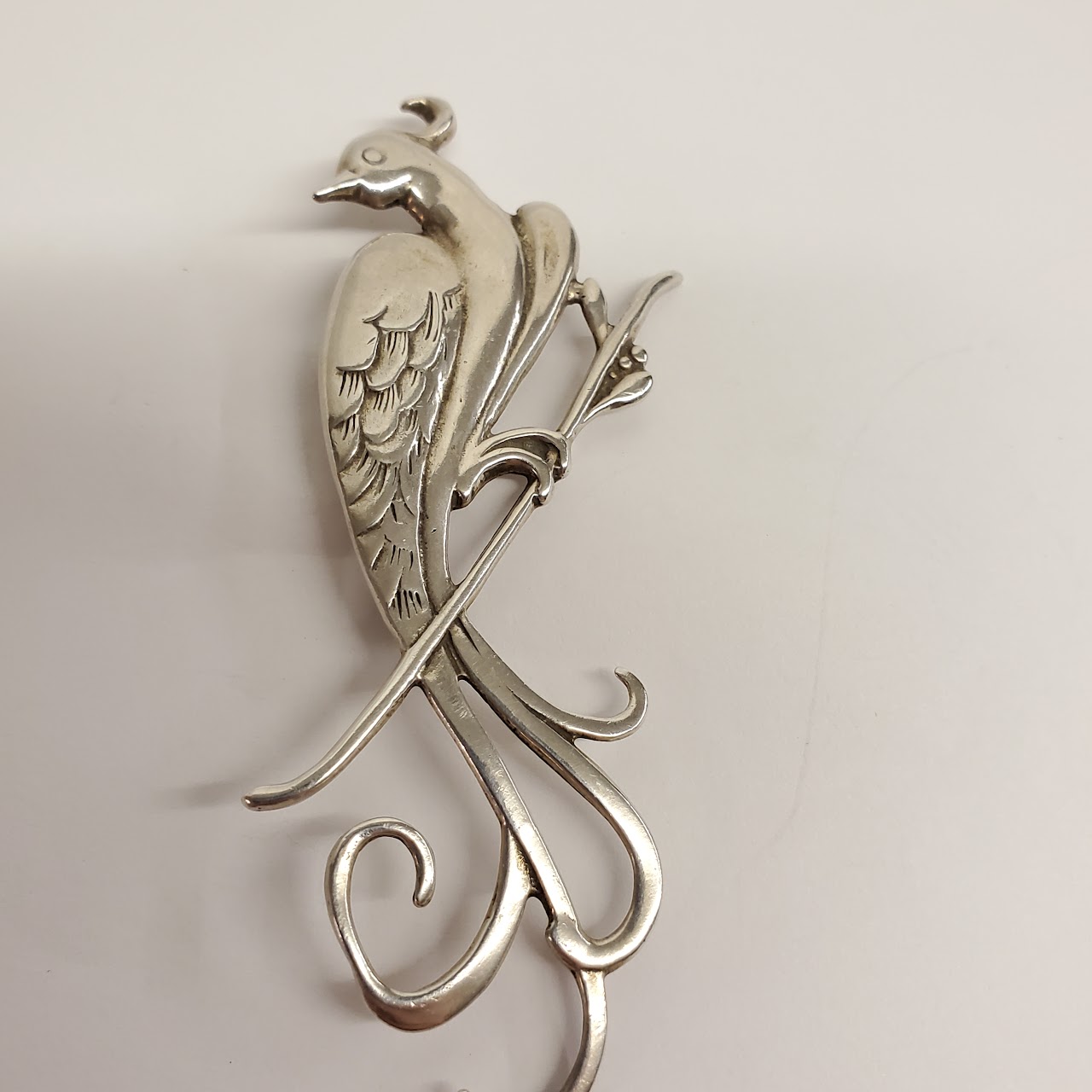 Sterling Silver Peacock Brooch