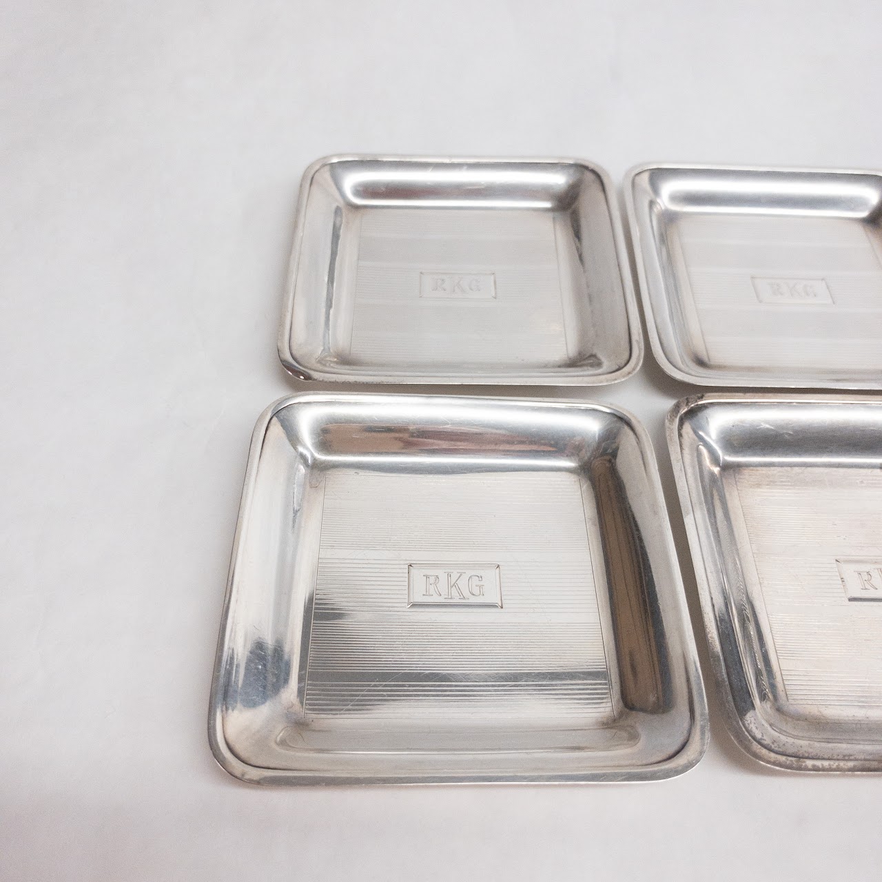 Sterling Silver Square Butter Pats Set