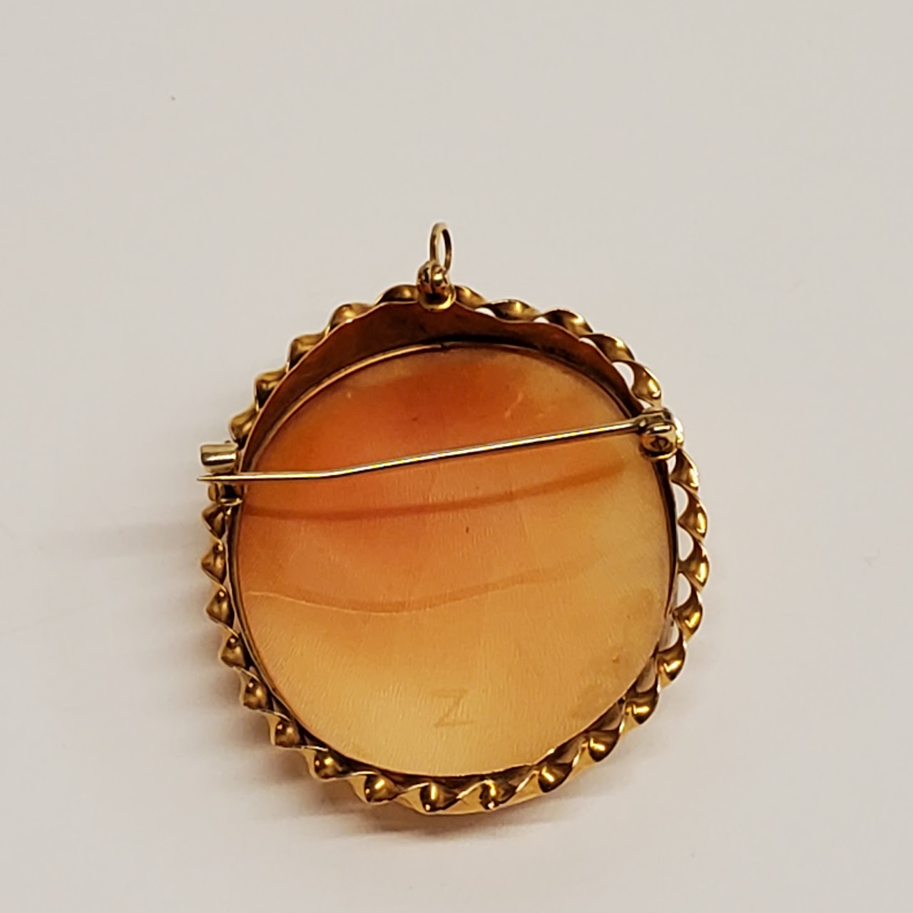 14K Gold Convertible Cameo Brooch