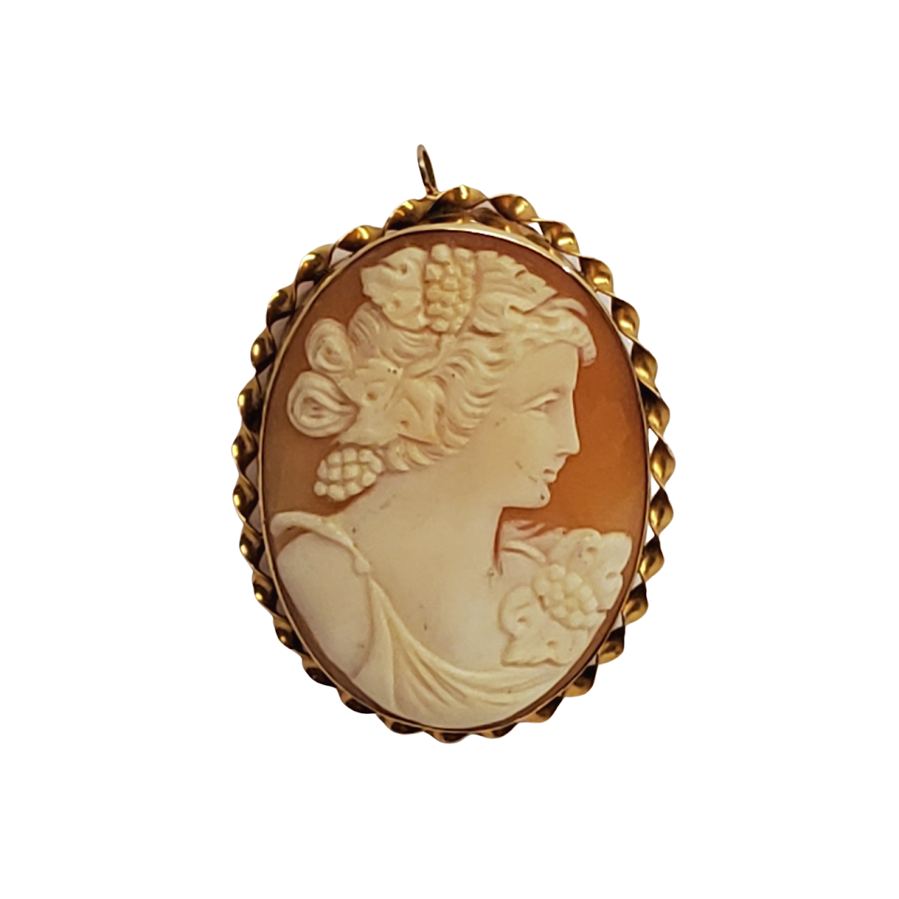 14K Gold Convertible Cameo Brooch