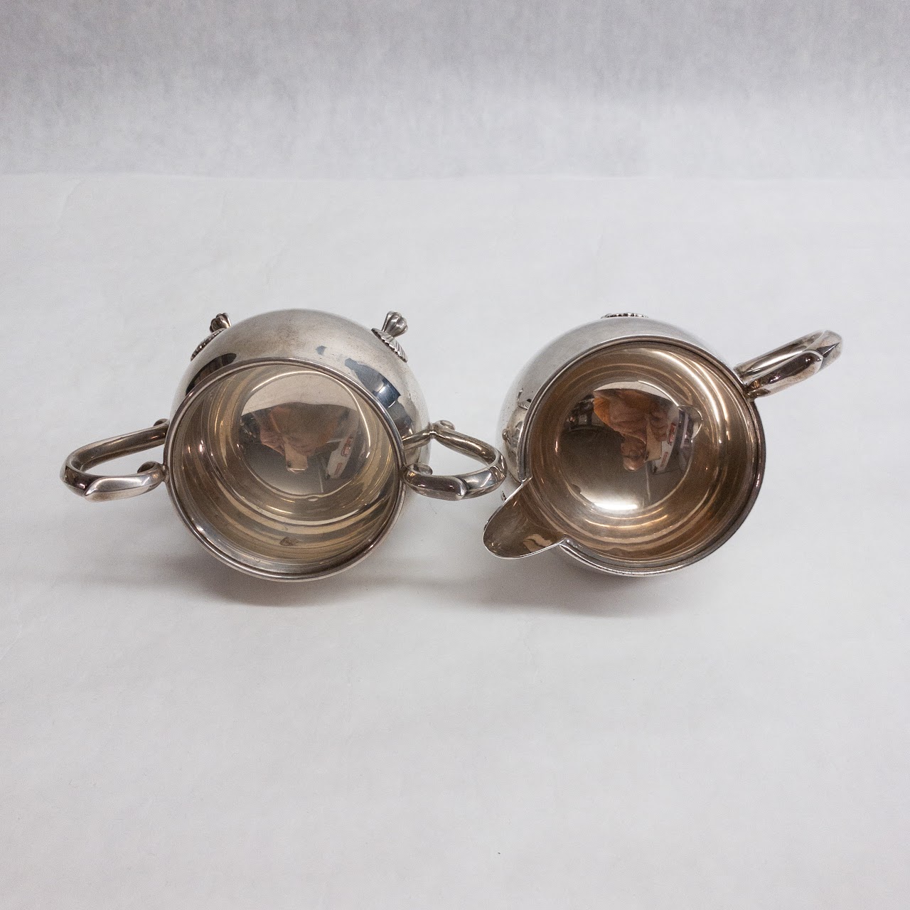 Sterling Silver Footed Sugar & Creamer Set