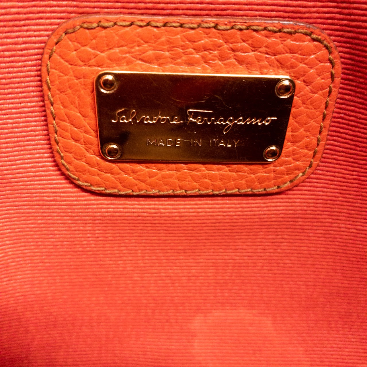 Salvatore Ferragamo Pebbled Leather Tote